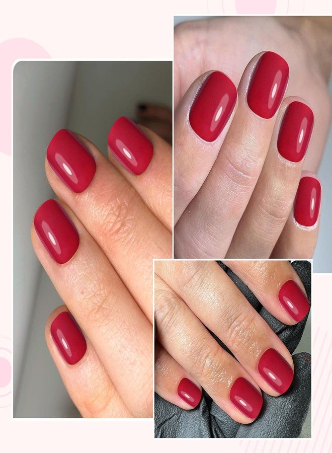 Lifextol 120PC Red Square Press on Nails Short Fake Nails Press ons with Adhesive Tabs, 12 Sizes Square Nails Tips Short Acrylic Nails Press on Nails Petite Stick on Nails Artificial Fingernails - Image 4